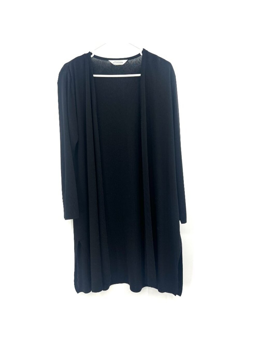 Exclusively Misook Black Open Front Cardigan Women's Medium
